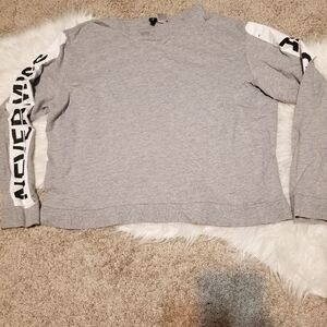 Divided grey long sleeve crop top